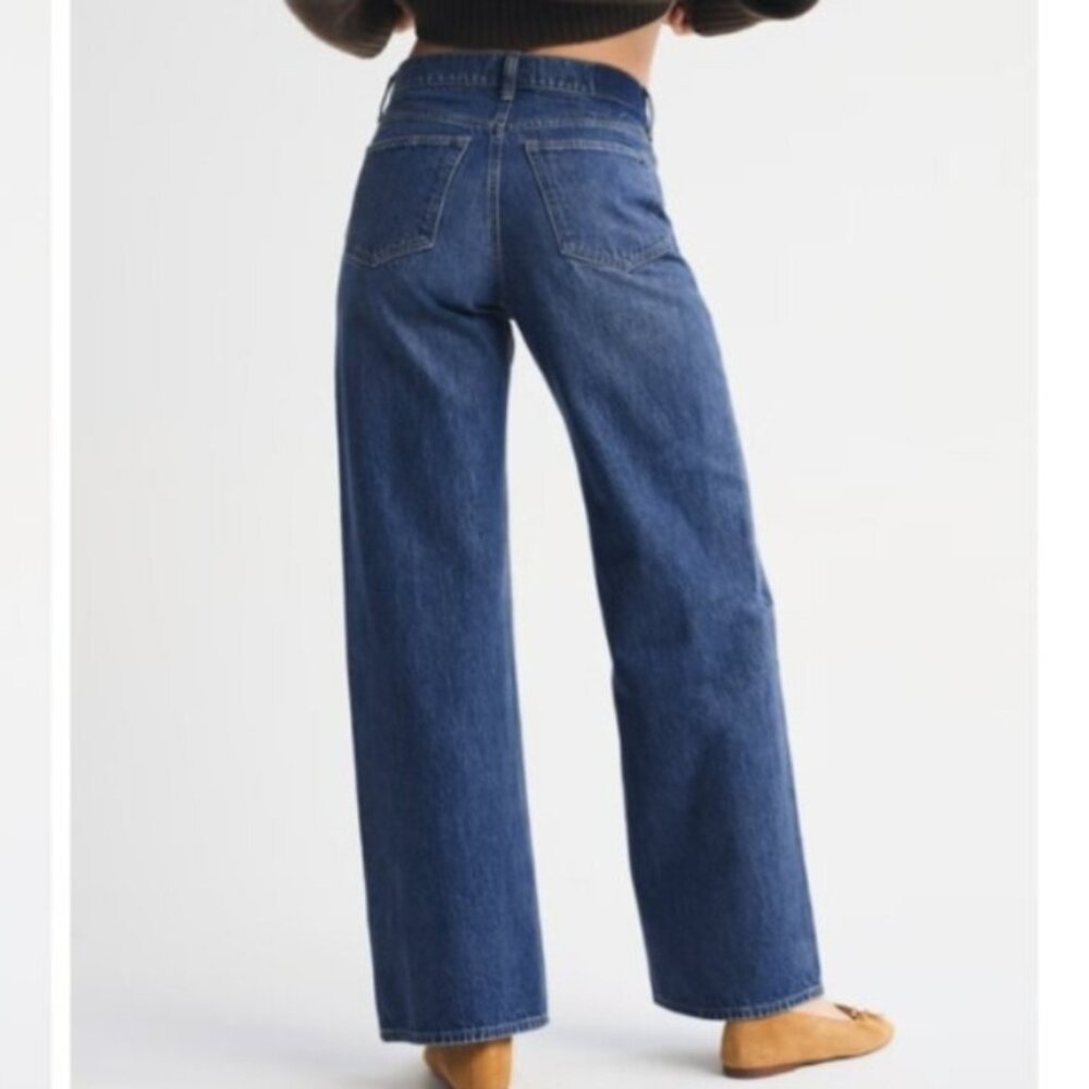 Abercrombie & Fitch The Wide Leg High Rise Jeans Size 29/8 Short NWOT - Picture 2 of 13
